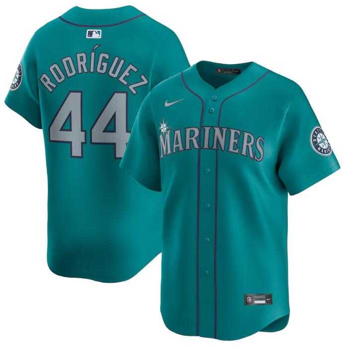 Mens Seattle Mariners #44 Julio Rodriguez Aqua Alternate Limited Stitched jersey Dzhi 500w